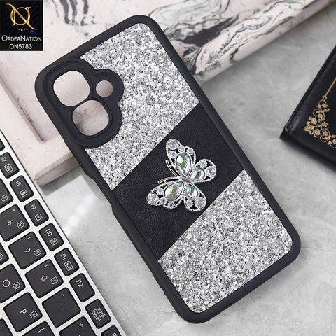 Infinix Smart 10 Cover - Silver -  New Luxurious 3D Bling RhineStone Gliter Case