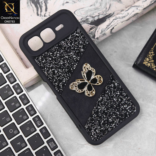Infinix Smart 10 Plus Cover - Black -  New Luxurious 3D Bling RhineStone Gliter Case