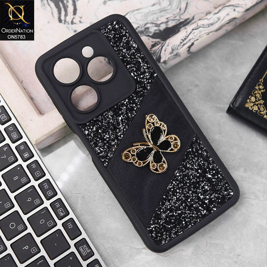 Infinix Smart 8 Plus Cover - Black -  New Luxurious 3D Bling RhineStone Gliter Case