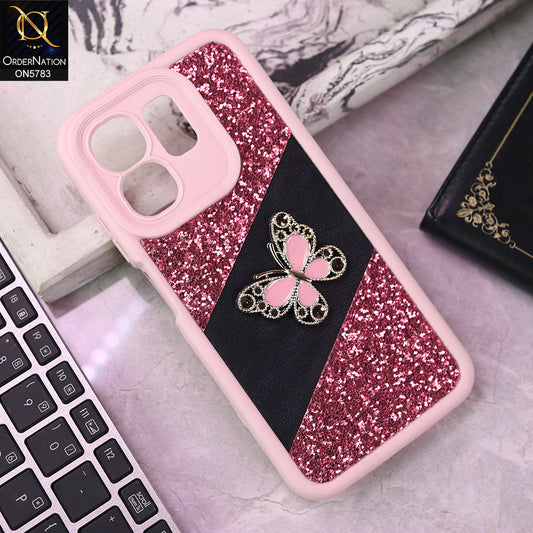 Infinix Smart 9 HD Cover - Pink -  New Luxurious 3D Bling RhineStone Gliter Case
