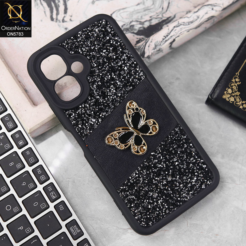Tecno Pop 10 Cover - Black -  New Luxurious 3D Bling RhineStone Gliter Case