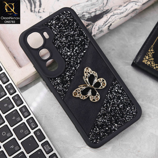 Vivo Y400 4G Cover - Black -  New Luxurious 3D Bling RhineStone Gliter Case