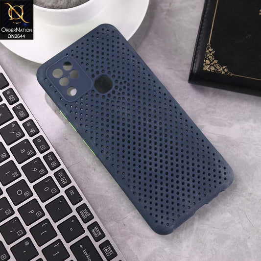 Infinix Hot 10 Cover - Blue -  Cooling Breathing Mesh Soft Rubber Feel Phone Case