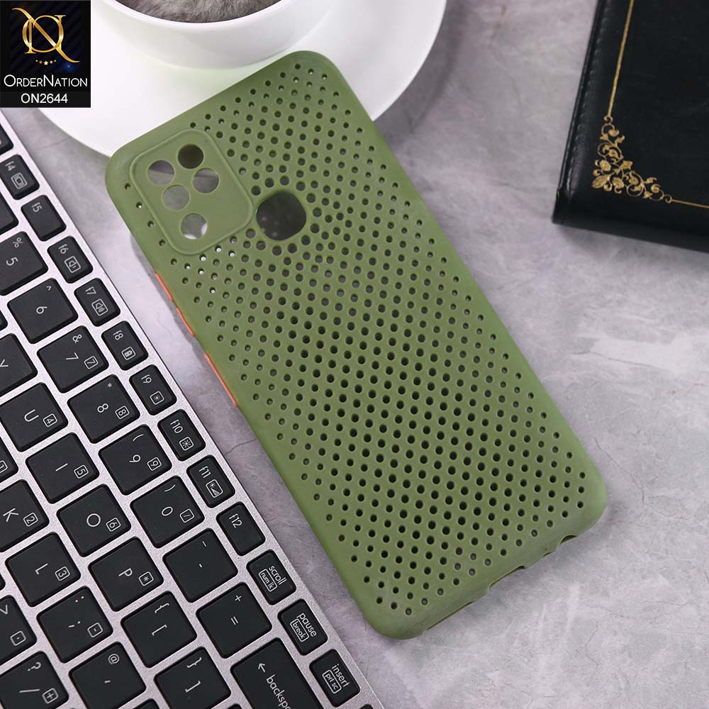 Xiaomi Poco M2 Cover - Light Green -  Cooling Breathing Mesh Soft Rubber Feel Phone Case