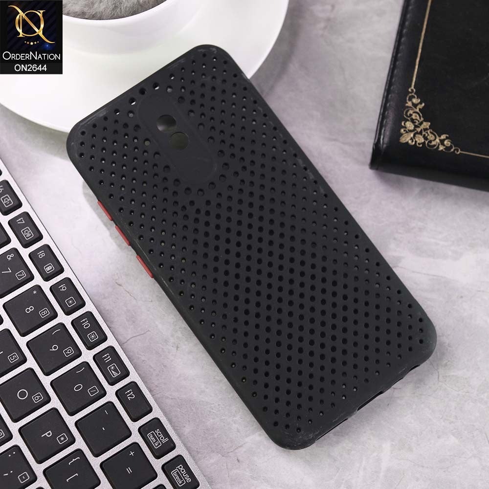 Xiaomi Redmi 8A Cover - Black -  Cooling Breathing Mesh Soft Rubber Feel Phone Case