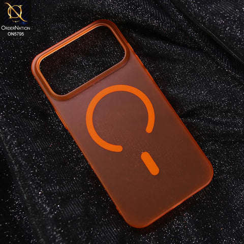 iPhone 17 Pro Max Cover - Orange - New Classic Anti-Slip Optimal Grip Semi Transparent Case With Aluminuim Alloy Lens Proetction
