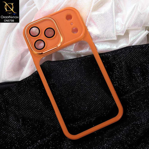iPhone 17 Pro Max Cover - Orange - J-Case High Quality Tpu Soft Bordered Case With Clear Part And Camera Ring Protection