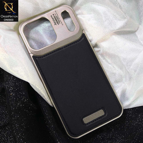 iPhone 17 Pro Max Cover - Black - New Classic Premium Qulity Tpu Carbon Fiber Texture Case With Metal KickStand