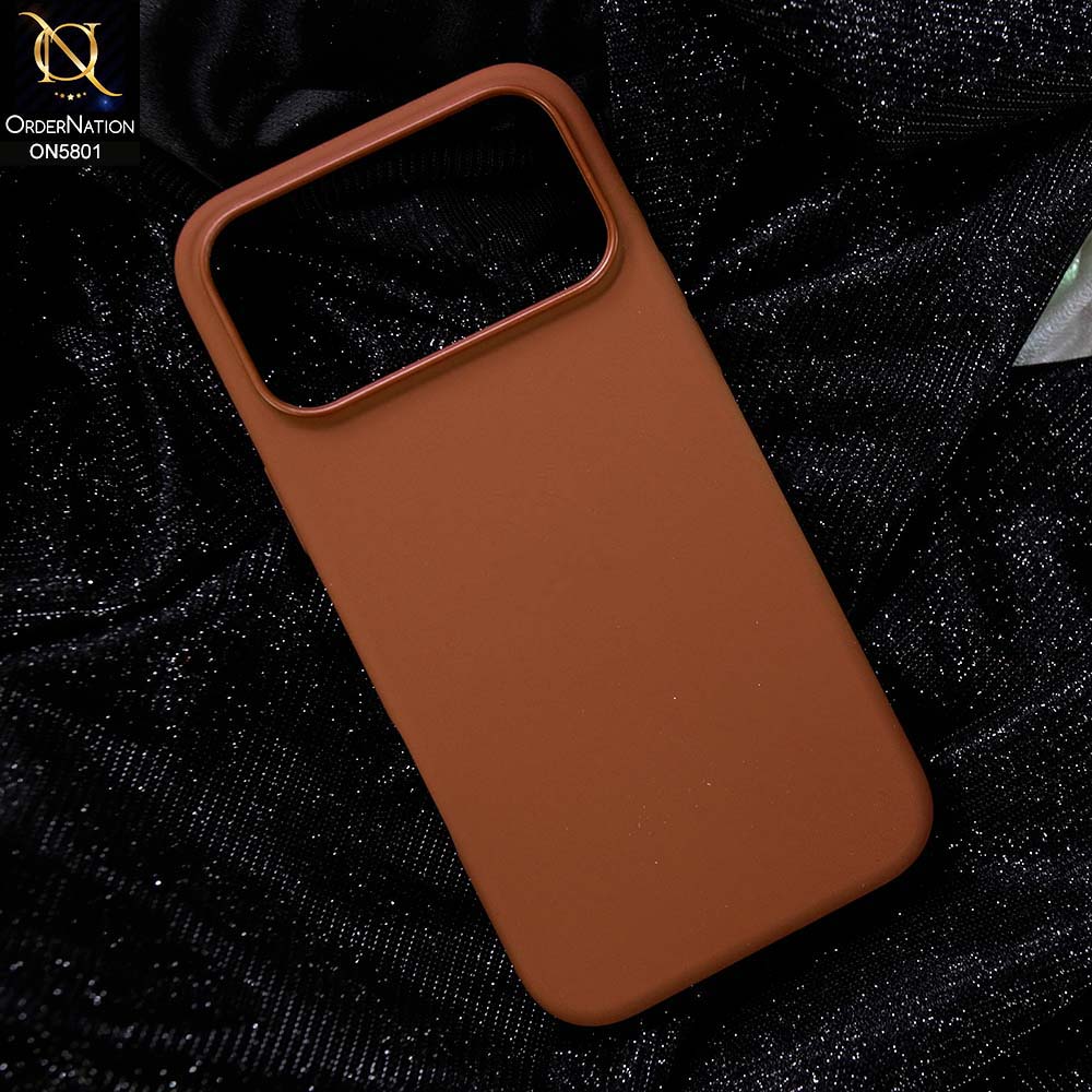 iPhone 17 Pro Max Cover - Chocolate Brown - Fine Quality Tpu Soft Sillicon Case