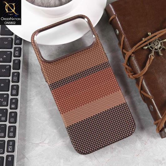 iPhone 17 Pro Max Cover - Design11 -  Luxo Superior Slim Profile High Quality Carbon Fibe Texture Case With Metal Camera Ring