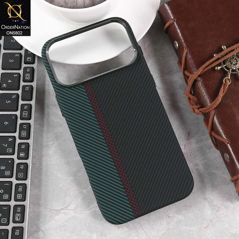 iPhone 17 Pro Max Cover - Design12 -  Luxo Superior Slim Profile High Quality Carbon Fibe Texture Case With Metal Camera Ring