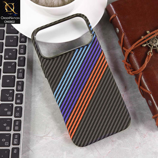 iPhone 17 Pro Max Cover - Design13 -  Luxo Superior Slim Profile High Quality Carbon Fibe Texture Case With Metal Camera Ring