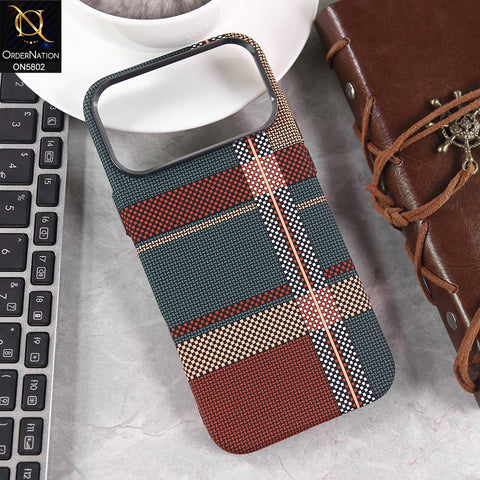 iPhone 17 Pro Max Cover - Design1 -  Luxo Superior Slim Profile High Quality Carbon Fibe Texture Case With Metal Camera Ring