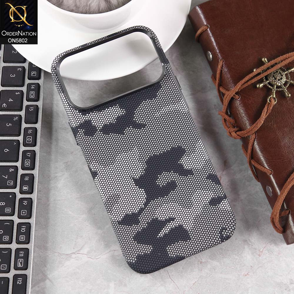 iPhone 17 Pro Max Cover - Design2 -  Luxo Superior Slim Profile High Quality Carbon Fibe Texture Case With Metal Camera Ring