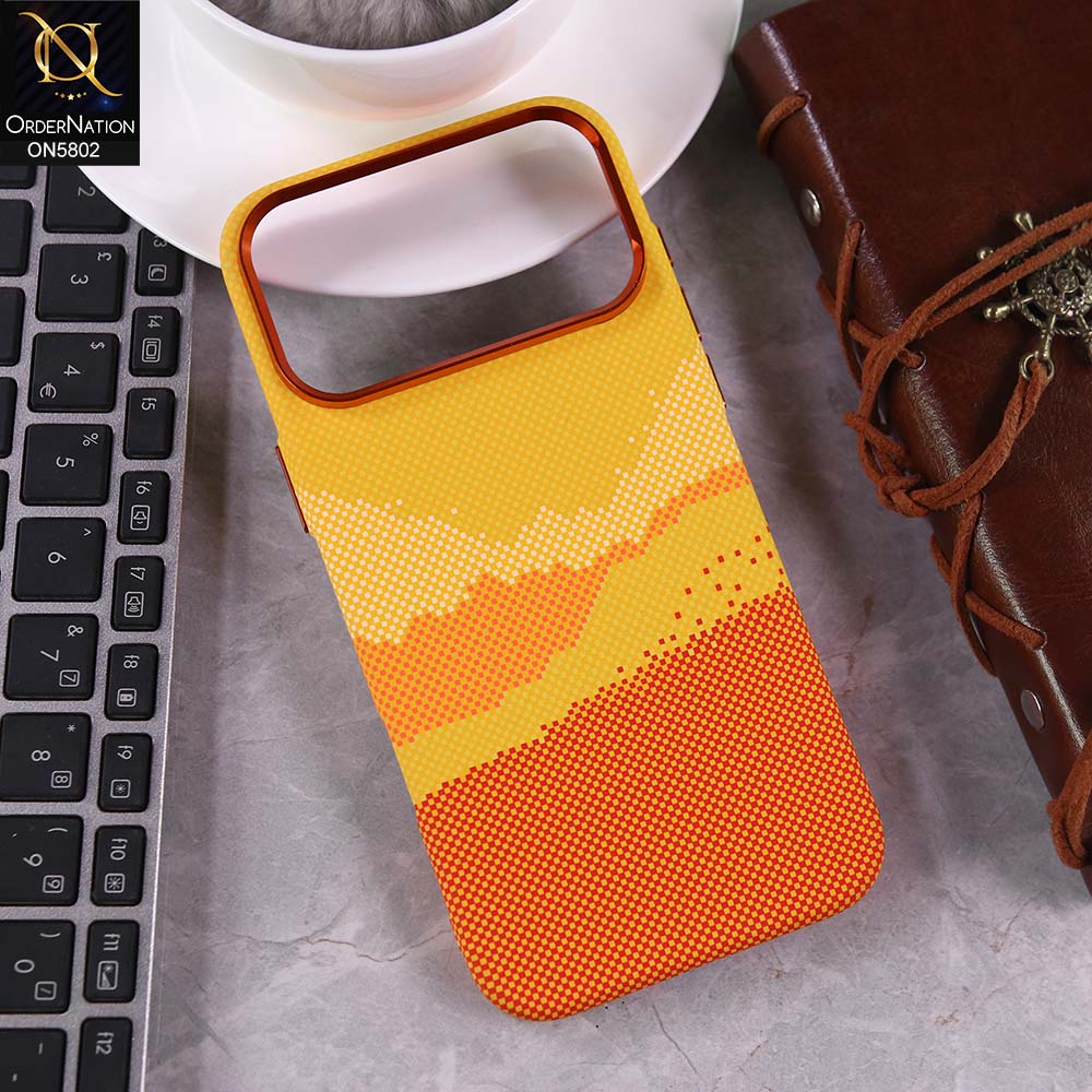 iPhone 17 Pro Max Cover - Design5 -  Luxo Superior Slim Profile High Quality Carbon Fibe Texture Case With Metal Camera Ring