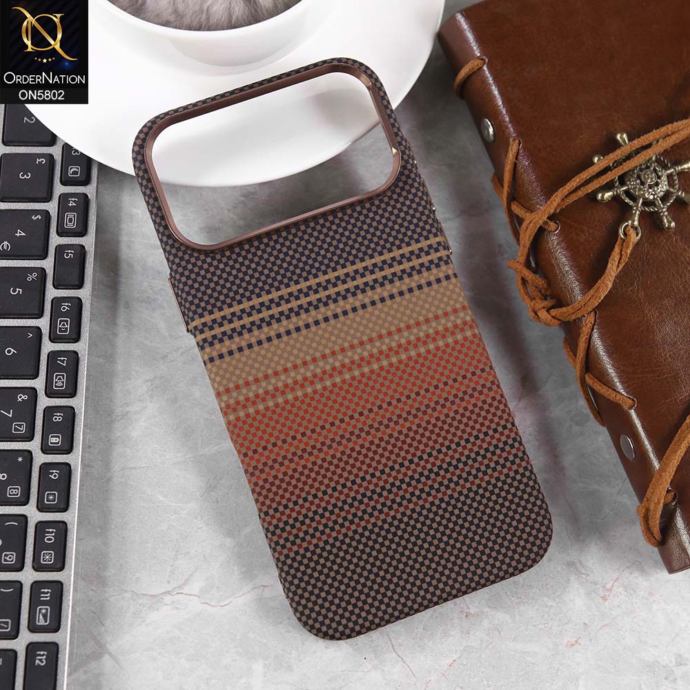 iPhone 17 Pro Max Cover - Design9 -  Luxo Superior Slim Profile High Quality Carbon Fibe Texture Case With Metal Camera Ring