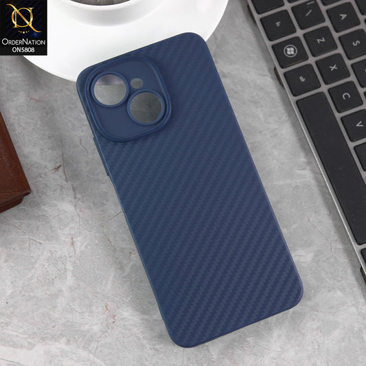 Tecno Spark Go 1 Cover - Blue - New Carbon Fiber Texture Case With Camera Protection Soft Case