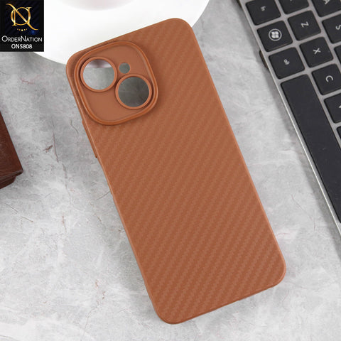 Tecno Pop 9 Cover - Brown - New Carbon Fiber Texture Case With Camera Protection Soft Case