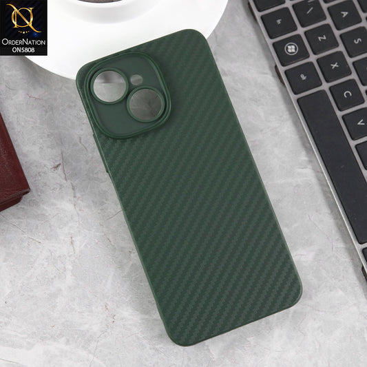 Tecno Pop 9 Cover - Green - New Carbon Fiber Texture Case With Camera Protection Soft Case