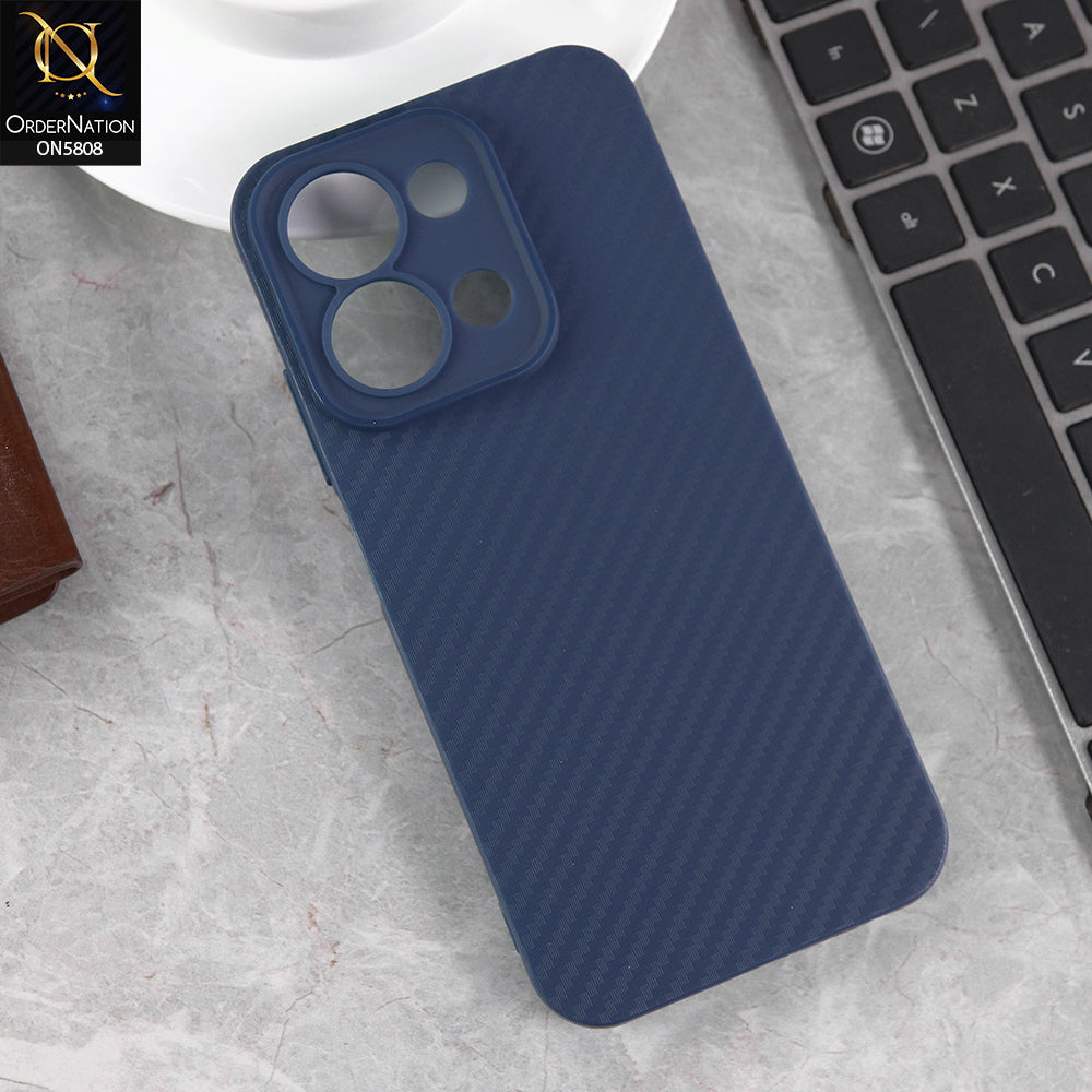 Xiaomi Redmi 15C 5G Cover - Blue - New Carbon Fiber Texture Case With Camera Protection Soft Case