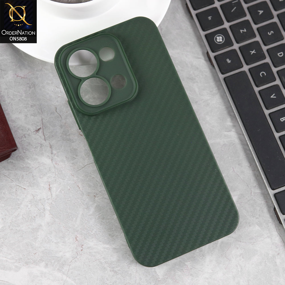 Xiaomi Redmi 15C 5G Cover - Green - New Carbon Fiber Texture Case With Camera Protection Soft Case