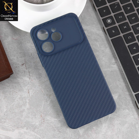 Tecno Spark 40 Cover - Blue - New Carbon Fiber Texture Case With Camera Protection Soft Case