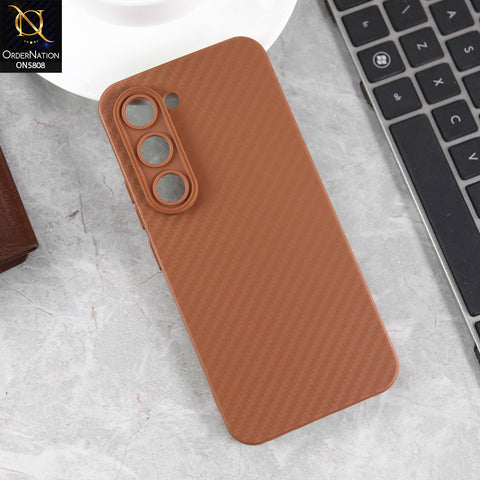 Tecno Spark 40 Pro Cover - Brown - New Carbon Fiber Texture Case With Camera Protection Soft Case