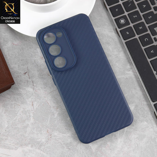 Tecno Spark 40 Pro Plus Cover - Blue - New Carbon Fiber Texture Case With Camera Protection Soft Case