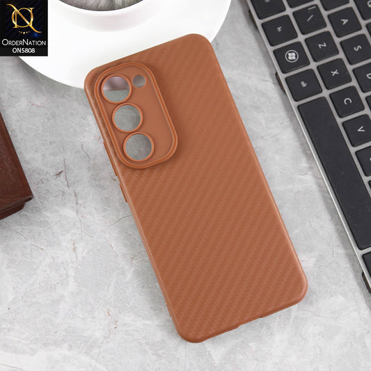 Tecno Spark 40 Pro Plus Cover - Brown - New Carbon Fiber Texture Case With Camera Protection Soft Case