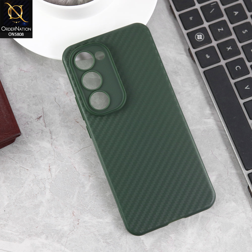 Tecno Spark 40 Pro Plus Cover - Green - New Carbon Fiber Texture Case With Camera Protection Soft Case
