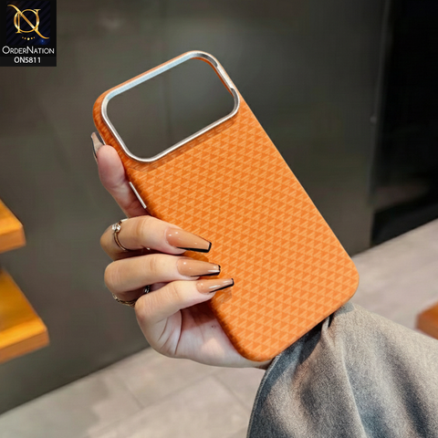 IPhone 17 Pro Max Cover - Orange - Carbon Fiber With Magnetic MagSafe Back Case
