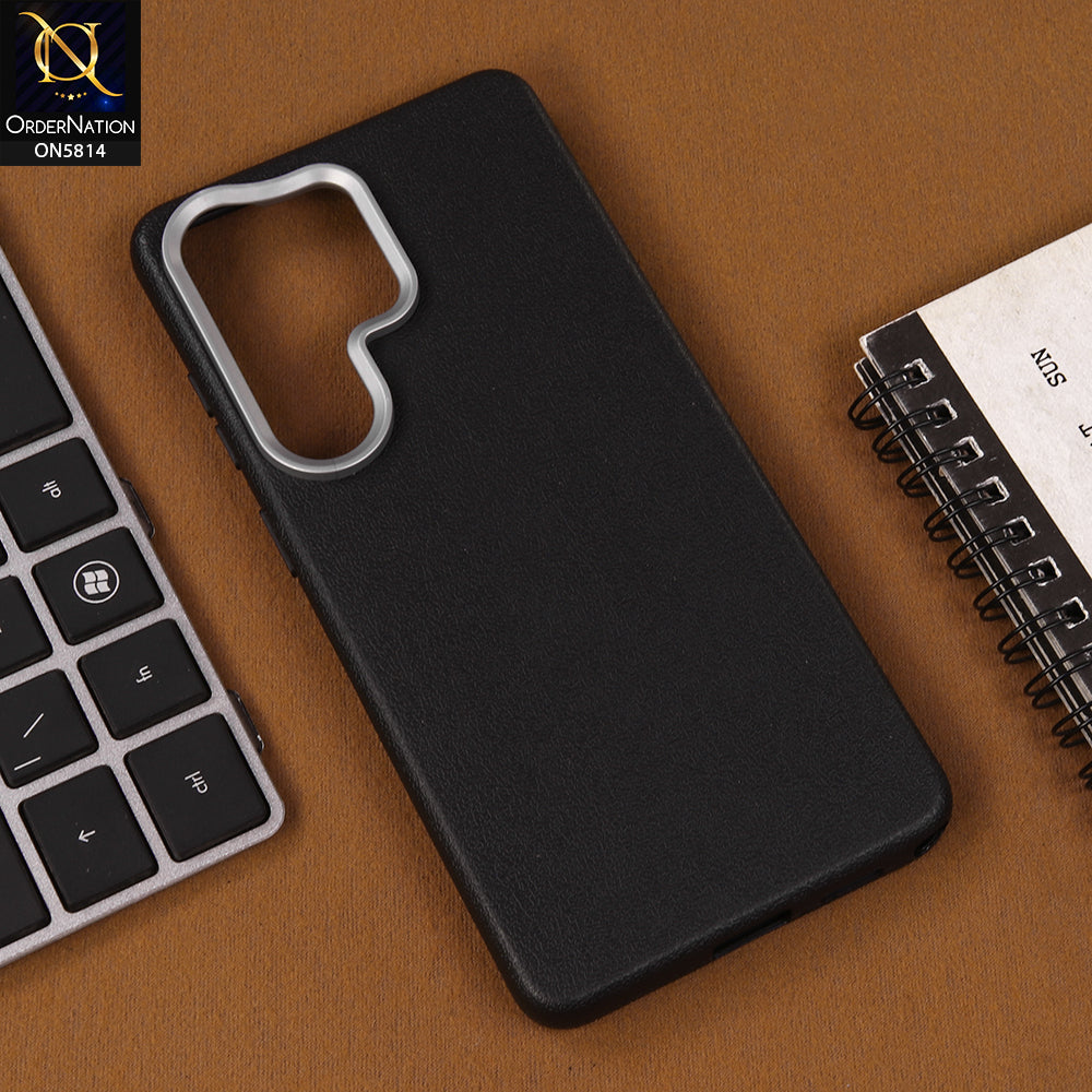 Samsung Galaxy S26 Ultra Cover - Black - New Premium Soft TPU Leather Texture Slim Case
