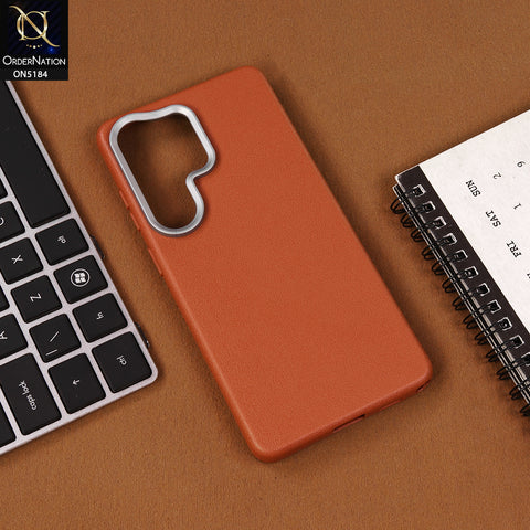 Samsung Galaxy S26 Ultra Cover - Brown - New Premium Soft TPU Leather Texture Slim Case