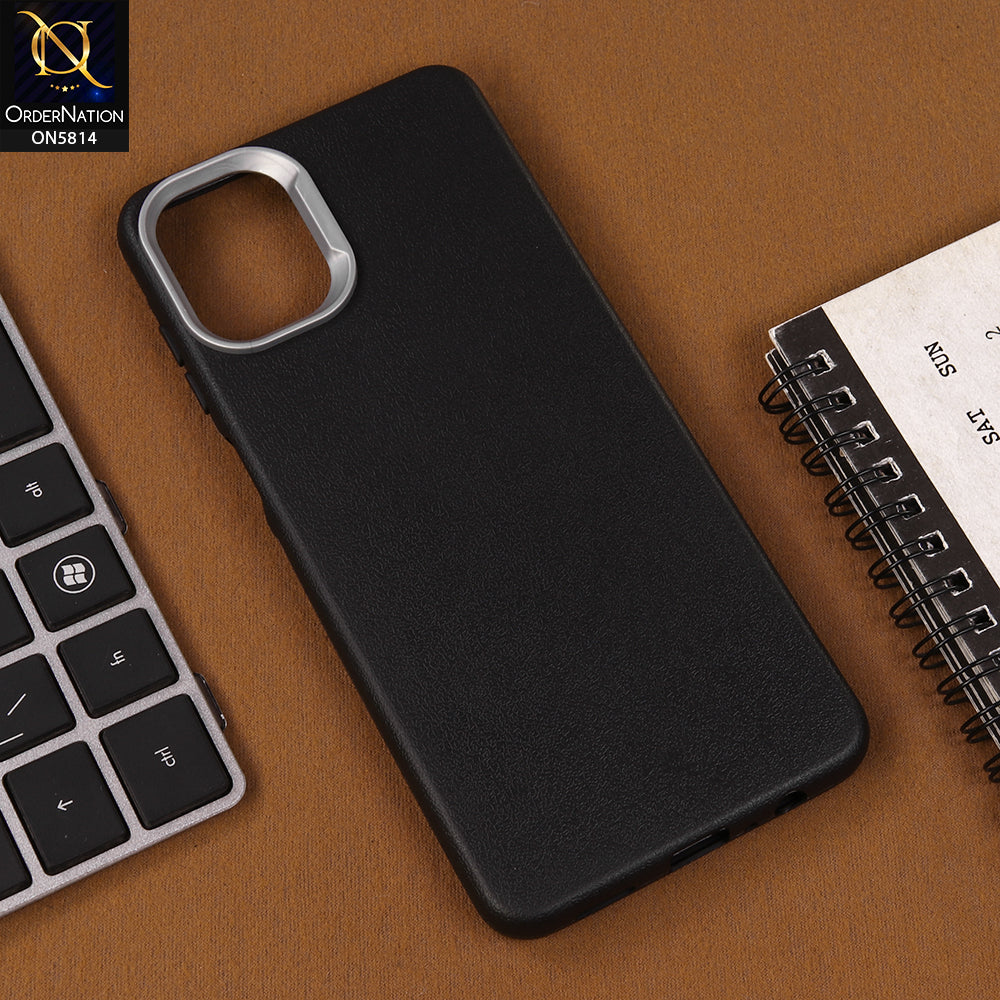 Samsung Galaxy M07 Cover - Black - New Premium Soft TPU Leather Texture Slim Case