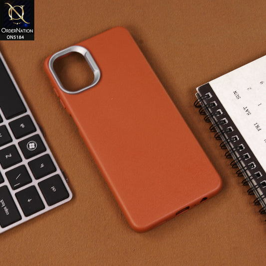 Samsung Galaxy M07 Cover - Brown - New Premium Soft TPU Leather Texture Slim Case