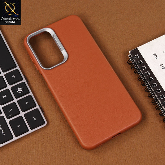 Samsung Galaxy A17 Cover - Brown - New Premium Soft TPU Leather Texture Slim Case