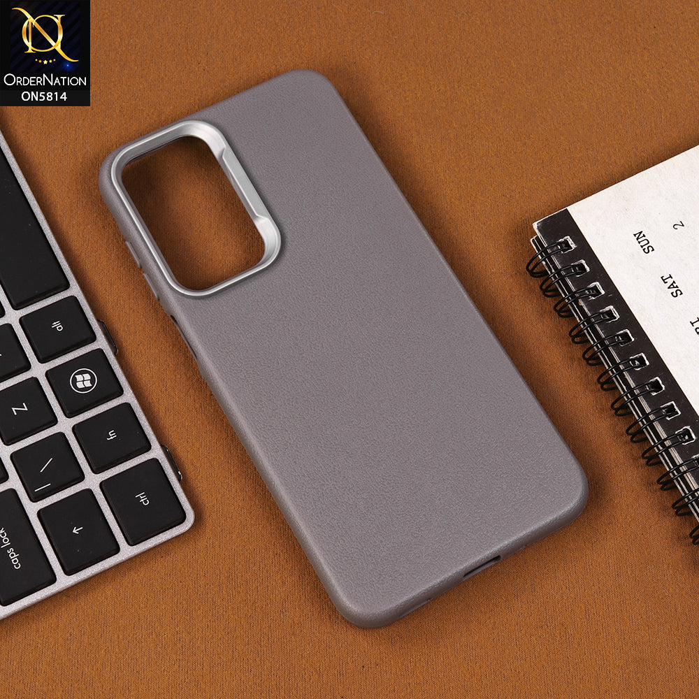 Samsung Galaxy F17 Cover - Gray - New Premium Soft TPU Leather Texture Slim Case
