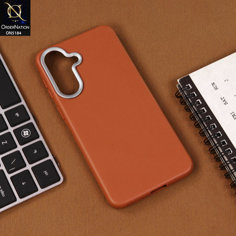 Samsung Galaxy A57 Cover - Brown - New Premium Soft TPU Leather Texture Slim Case