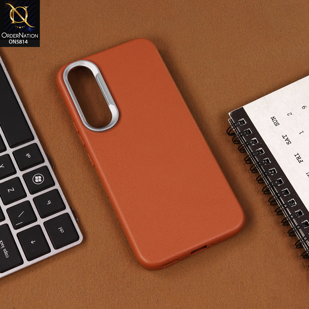 Vivo V70 FE Cover - Brown - New Premium Soft TPU Leather Texture Slim Case
