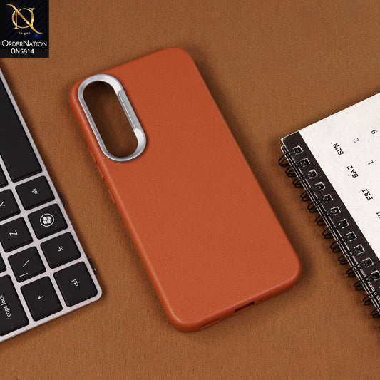 Vivo V70 FE Cover - Brown - New Premium Soft TPU Leather Texture Slim Case