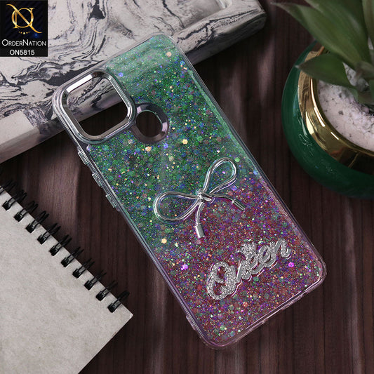 Oppo A16K Cover - Design1 -  Spiffy Dual Colour Queen Fine Quality Glitter Case (Glitter Doesn’t Move)