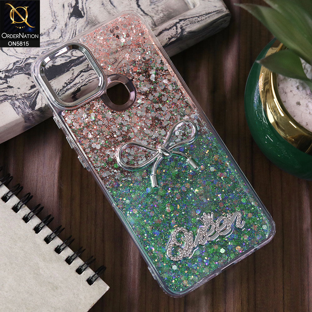 Oppo A16e Cover - Design2 -  Spiffy Dual Colour Queen Fine Quality Glitter Case (Glitter Doesn’t Move)