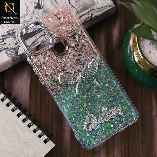 Oppo A16e Cover - Design2 -  Spiffy Dual Colour Queen Fine Quality Glitter Case (Glitter Doesn’t Move)