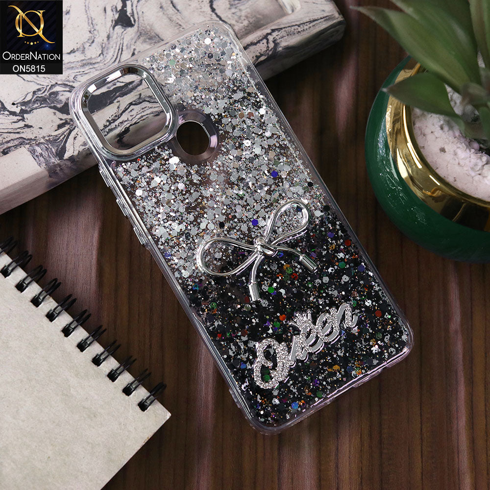 Oppo A16e Cover - Design3 -  Spiffy Dual Colour Queen Fine Quality Glitter Case (Glitter Doesn’t Move)
