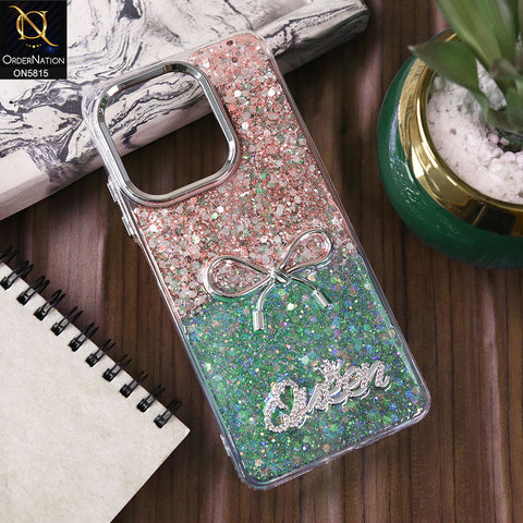 Oppo A5i Cover - Design2 -  Spiffy Dual Colour Queen Fine Quality Glitter Case (Glitter Doesn’t Move)