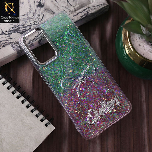 Oppo A76 Cover - Design1 -  Spiffy Dual Colour Queen Fine Quality Glitter Case (Glitter Doesn’t Move)