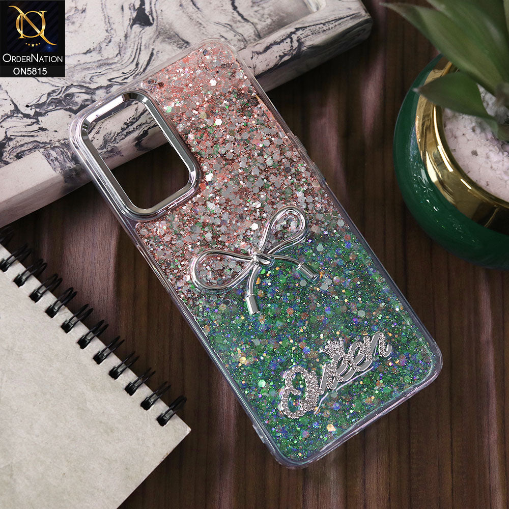 Oppo A36 Cover - Design2 -  Spiffy Dual Colour Queen Fine Quality Glitter Case (Glitter Doesn’t Move)