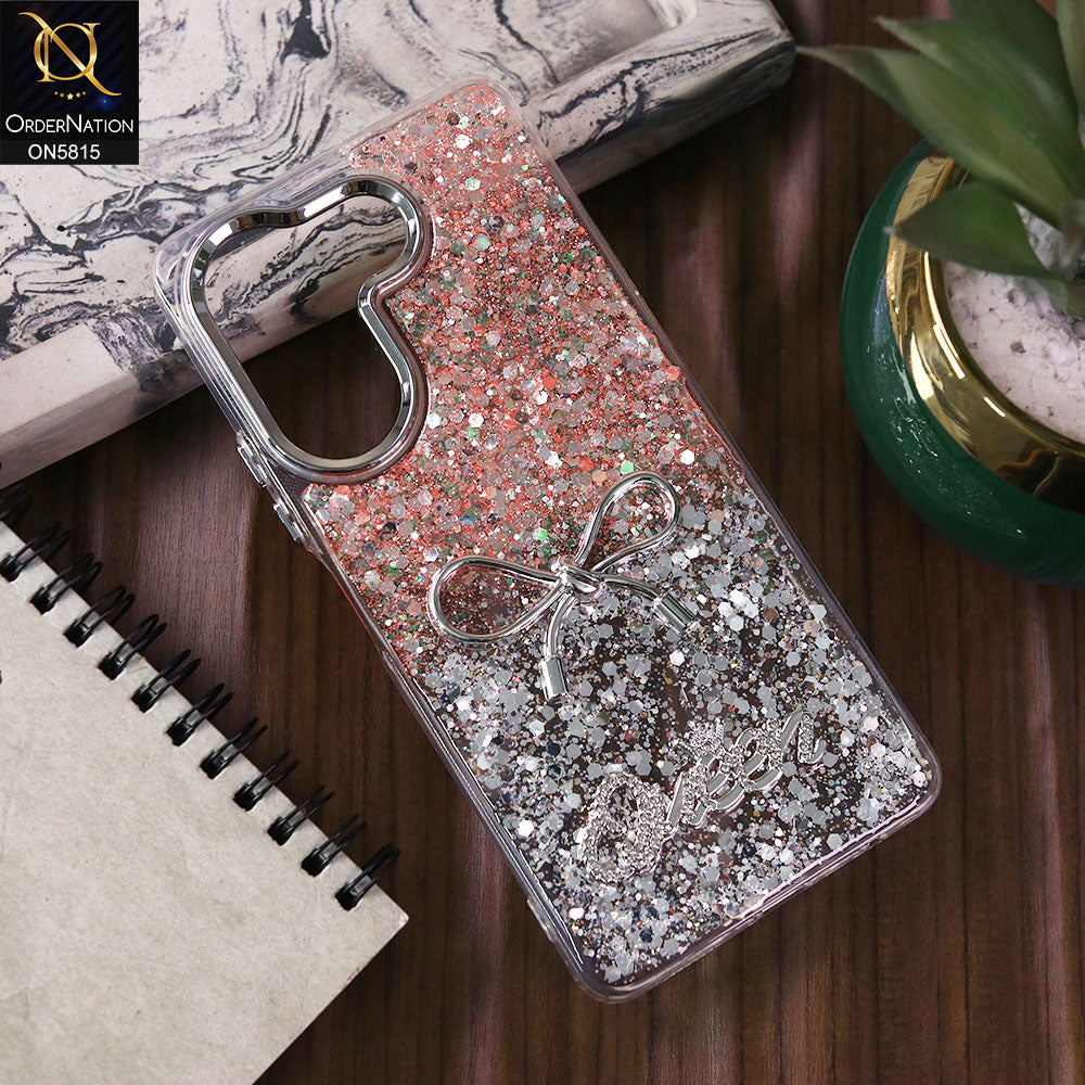 Tecno Camon 20 Cover - Design4 -  Spiffy Dual Colour Queen Fine Quality Glitter Case (Glitter Doesn’t Move)