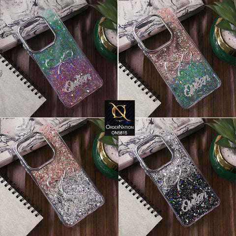 InInfinix Hot 40i Cover - Design3 -  Spiffy Dual Colour Queen Fine Quality Glitter Case (Glitter Doesn’t Move)