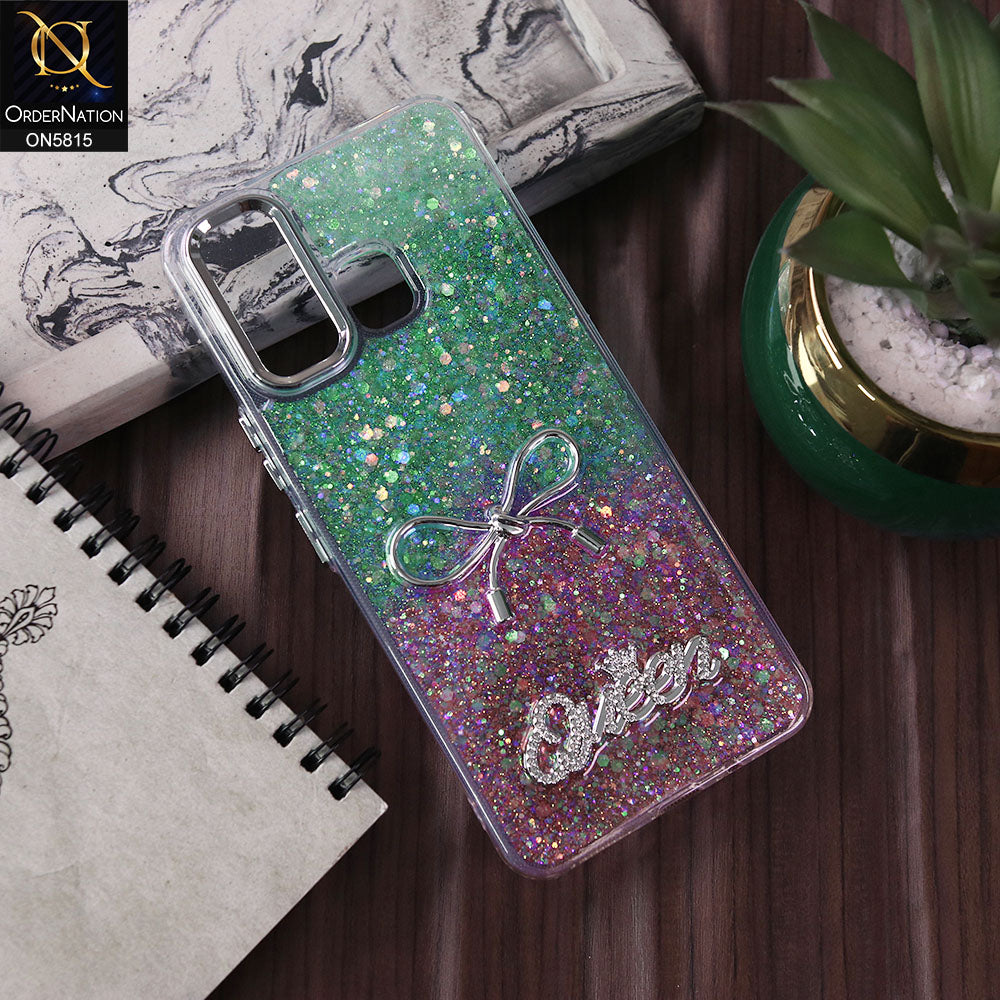 Infinix Hot 12 Play Cover - Design1 -  Spiffy Dual Colour Queen Fine Quality Glitter Case (Glitter Doesn’t Move)